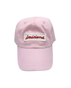 Louisiana Plate Dad Hat 2.0- Pale Pink