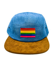 Load image into Gallery viewer, Pride Camper Hat- Denim + Suede
