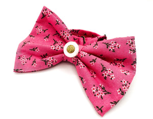 Pink Floral Bow Tie