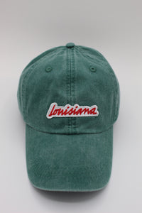 Louisiana Plate Dad Hat- Forest Green