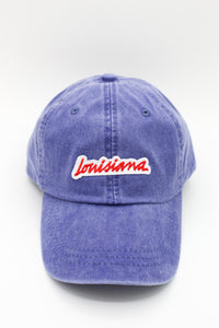 Louisiana Plate Dad Hat- Purple