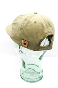 Gator Nylon (Quick Dry) Snapback - Khaki + Blue/Hot Pink Rope