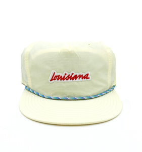 Louisiana Plate Rope Hat - Pale Yellow and Blue Rope