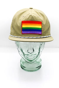 PRIDE! Snapback- Khaki + Blue/White Rope