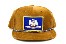 Load image into Gallery viewer, Louisiana State Flag + Blue Rope Snapback
