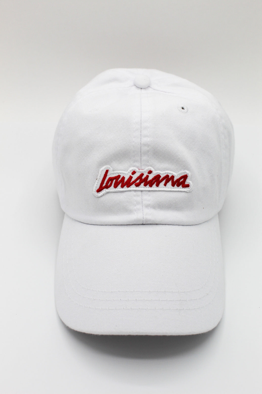 Louisiana Plate Dad Hat - White