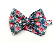 Load image into Gallery viewer, Pink+Blue Floral Bow Tie
