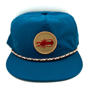 Crawfish Cap- Teal + Brown Rope