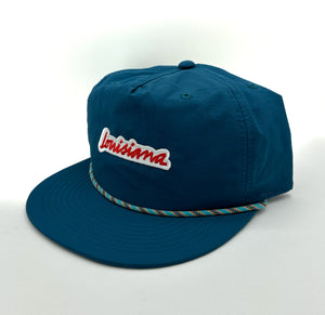 Louisiana Plate Rope Hat - Teal Blue