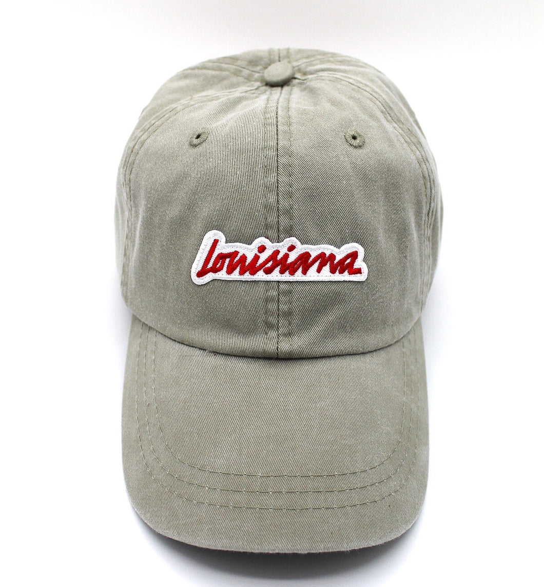 Louisiana Plate Dad Hat - Khaki