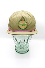 Load image into Gallery viewer, Gator Nylon (Quick Dry) Snapback - Khaki + Blue/Hot Pink Rope
