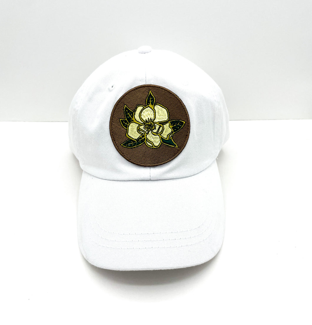 Magnolia Dad Hat- White