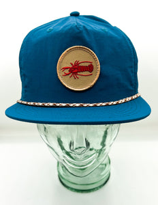 Crawfish Cap- Teal + Brown Rope