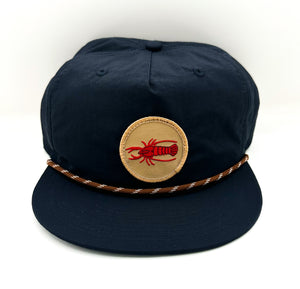 Crawfish Cap- Navy + Brown Rope