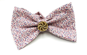 Pink + White Floral Bow Tie