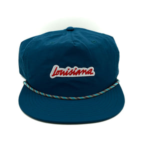 Louisiana Plate Rope Hat - Teal Blue