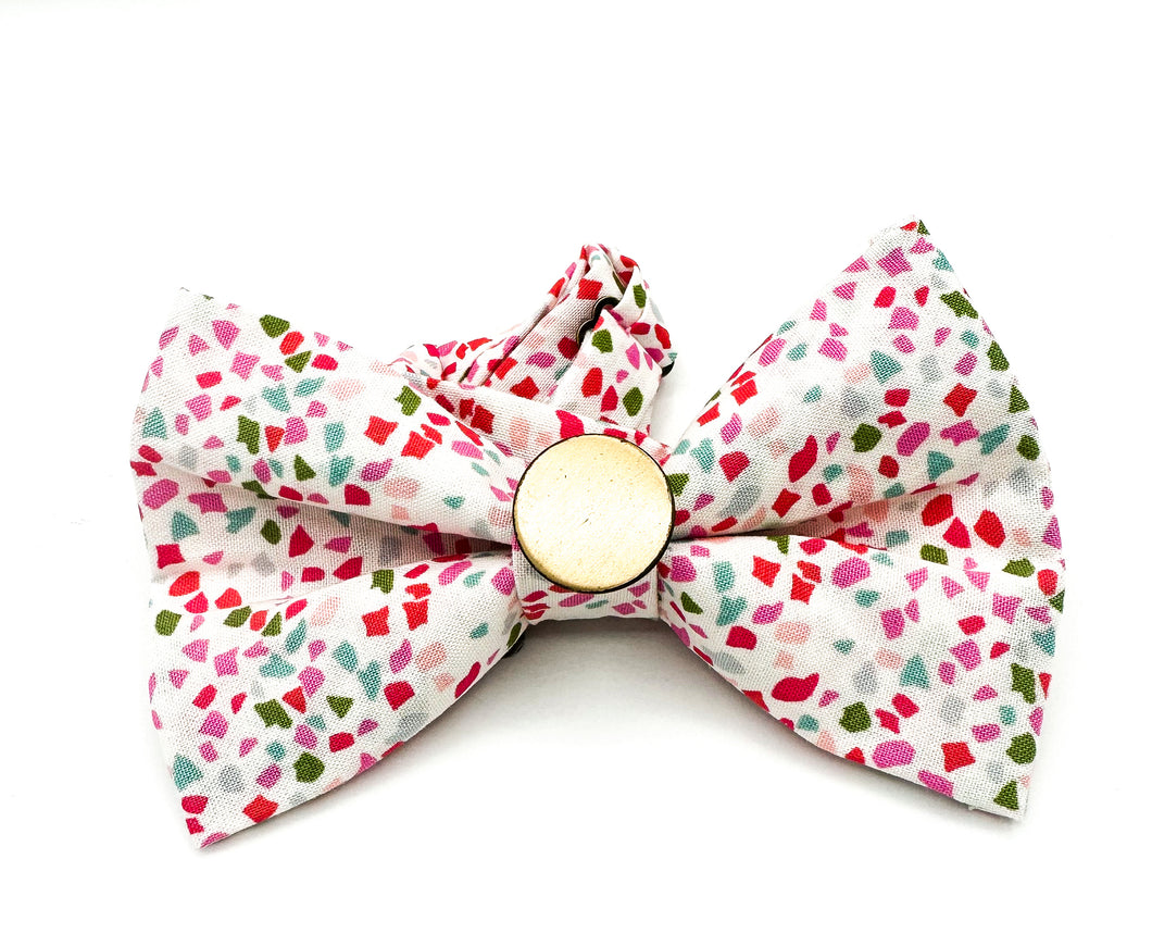 Pink Terrazzo Bow Tie