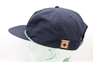 Crawfish Nylon Snapback - Navy + Blue/Tan Rope