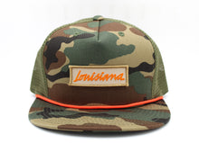 Load image into Gallery viewer, Louisiana Plate Camo Trucker Hat, Green
