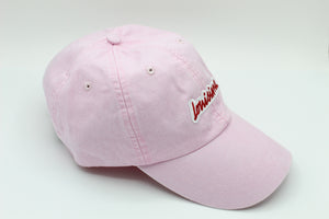 Louisiana Plate Dad Hat- Pale Pink