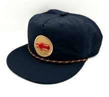 Load image into Gallery viewer, Crawfish Cap- Navy + Brown Rope
