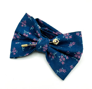 Blue + Pink Floral Bowtie