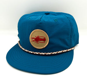 Crawfish Cap- Teal + Brown Rope