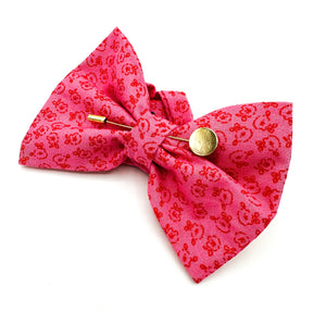 Red + Pink Floral Bow tie