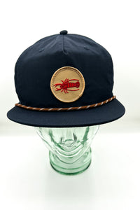 Crawfish Cap- Navy + Brown Rope