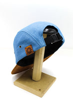 Load image into Gallery viewer, Louisiana Plate Denim + Suede Camper Hat
