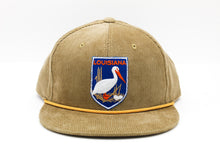 Load image into Gallery viewer, Louisiana Pelican + Gold Rope Snapback
