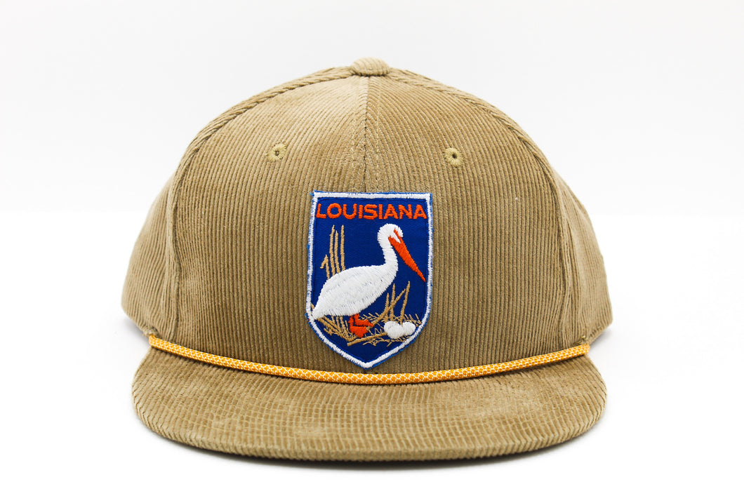 Louisiana Pelican + Gold Rope Snapback