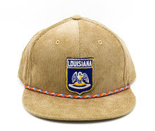 Load image into Gallery viewer, Louisiana Seal + Orange Rope Snapback
