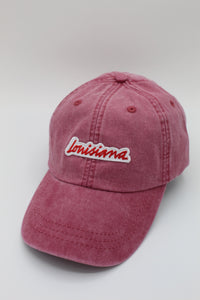 Louisiana Plate Dad Hat- Nautical Red