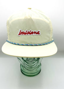 Louisiana Plate Rope Hat - Pale Yellow and Blue Rope