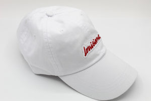 Louisiana Plate Dad Hat - White