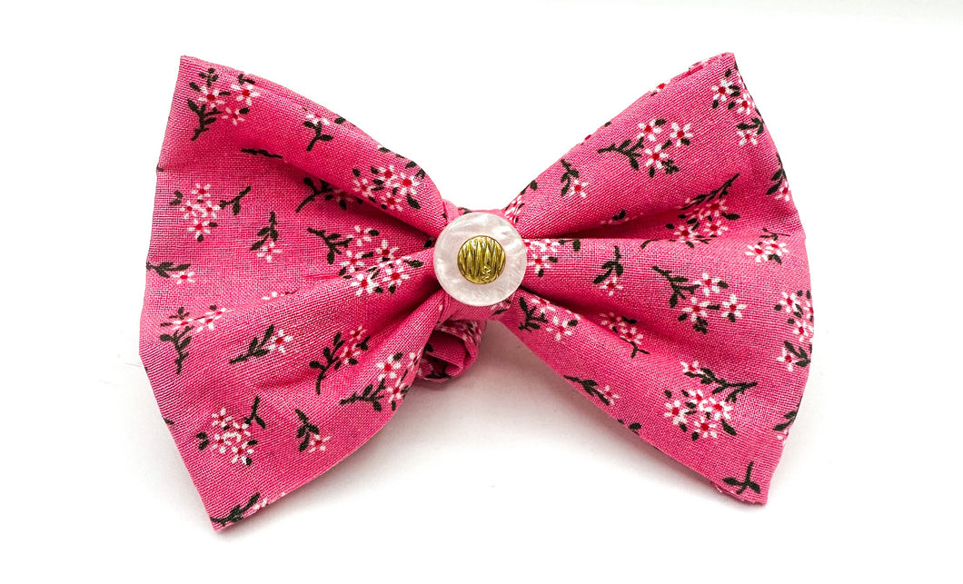 Pink Floral Bow Tie