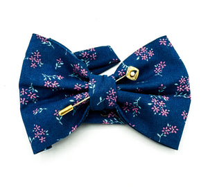 Blue + Pink Floral Bowtie