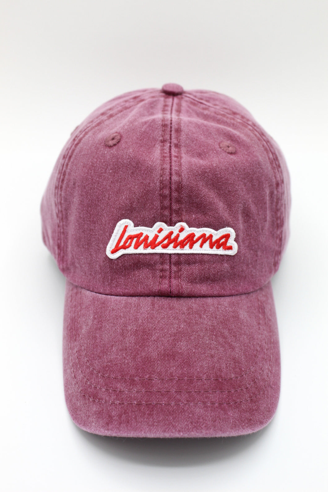 Louisiana Plate Dad Hat - Burgundy