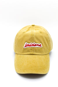 Louisiana Plate Mustard Dad Hat