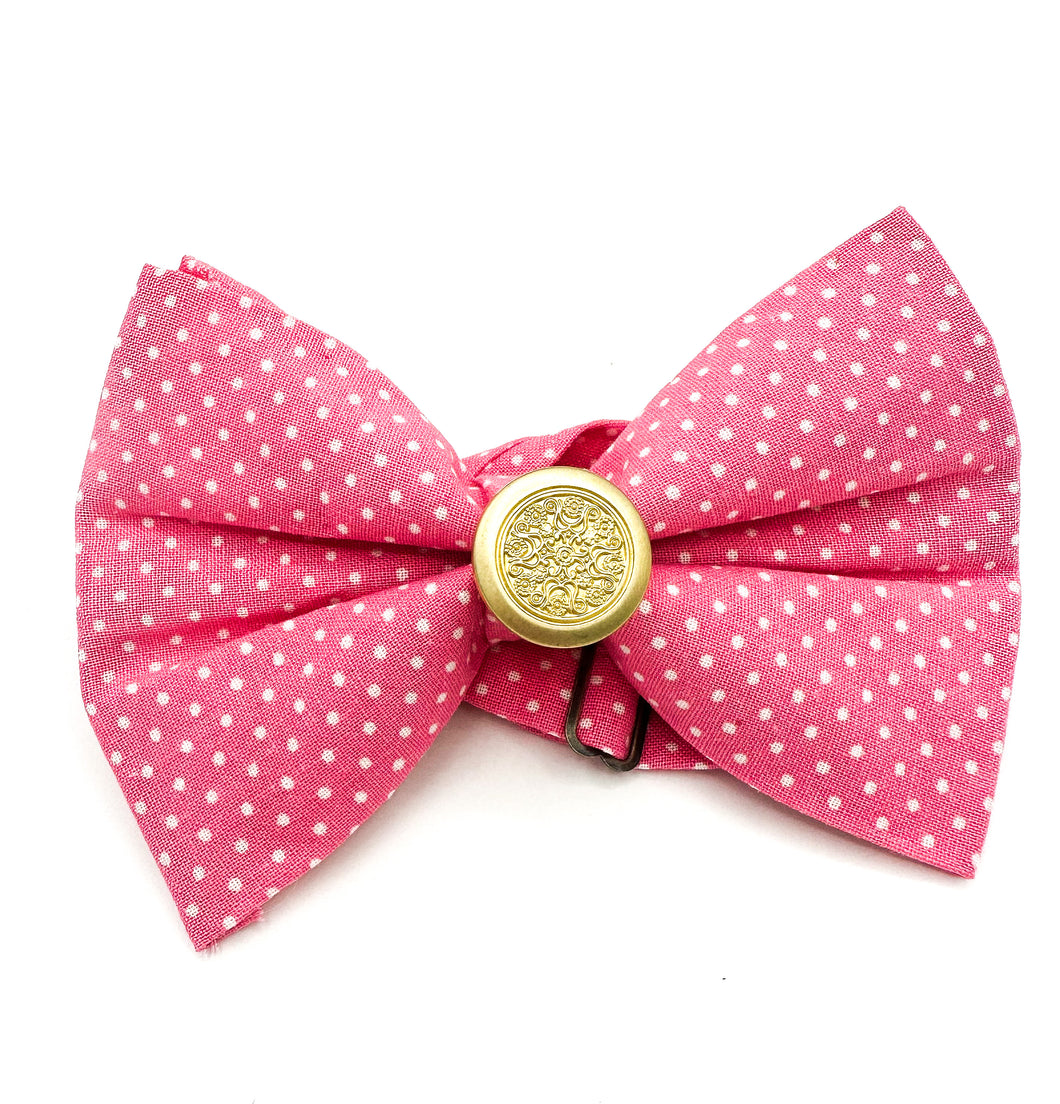 Pink Polka Dot Bow Tie